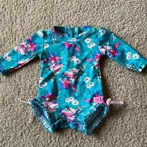 Ruffle Butts Fancy Me Floral Rash Guard